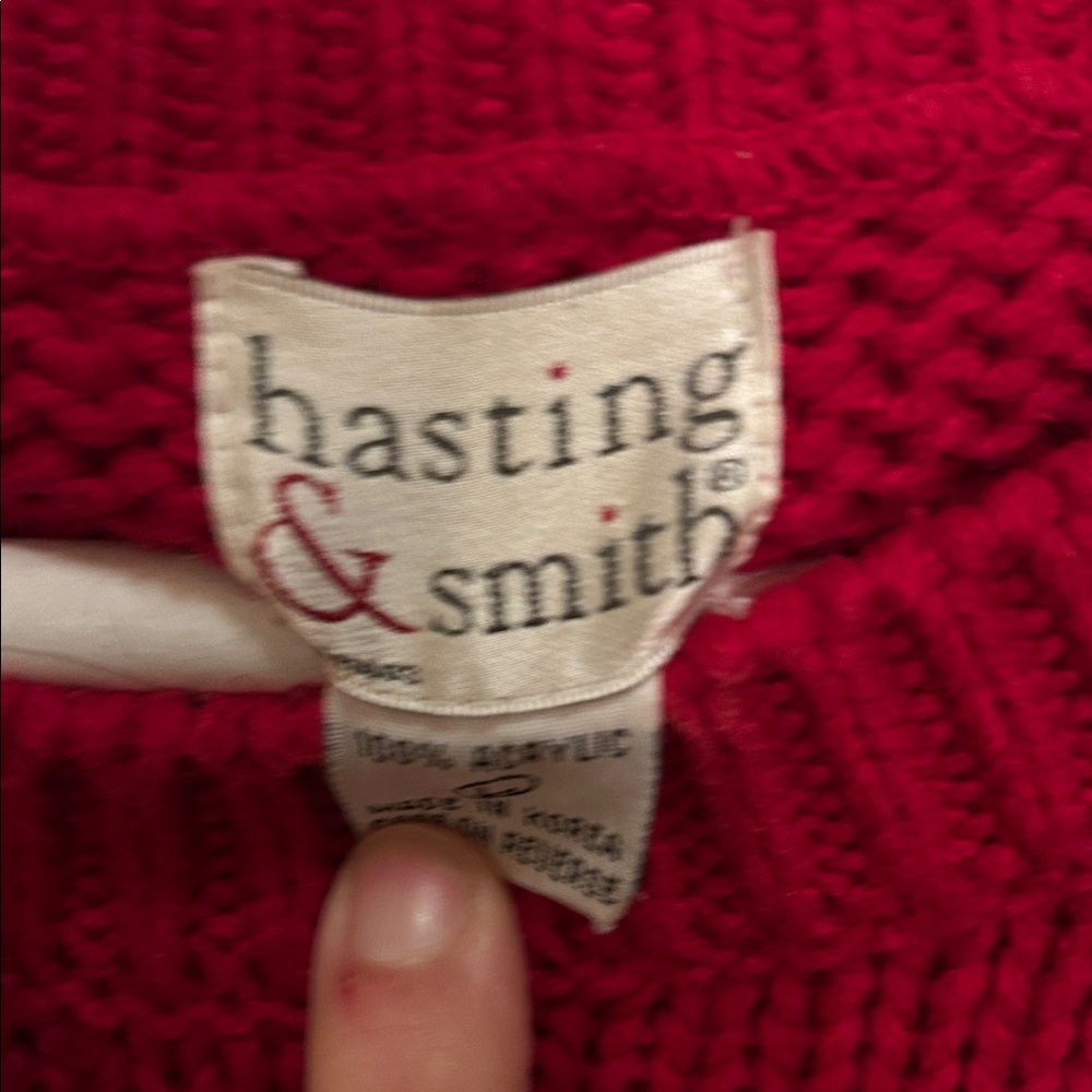 Hastings &Smith Red Christmas tree scene Sweater - Picture 2 of 4